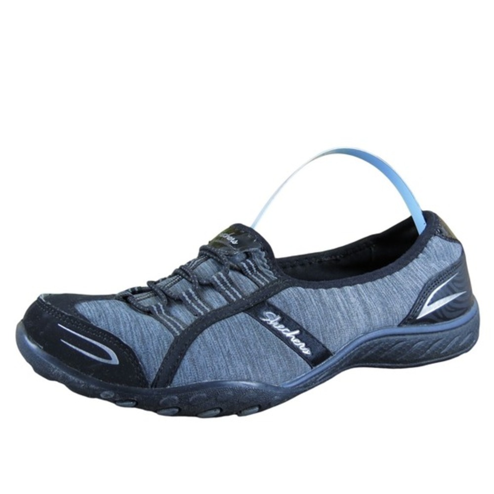 SKECHERS Women Relaxed Fit Flat Black Synthetic Sz 7 Medium‎ Gently Used 2025